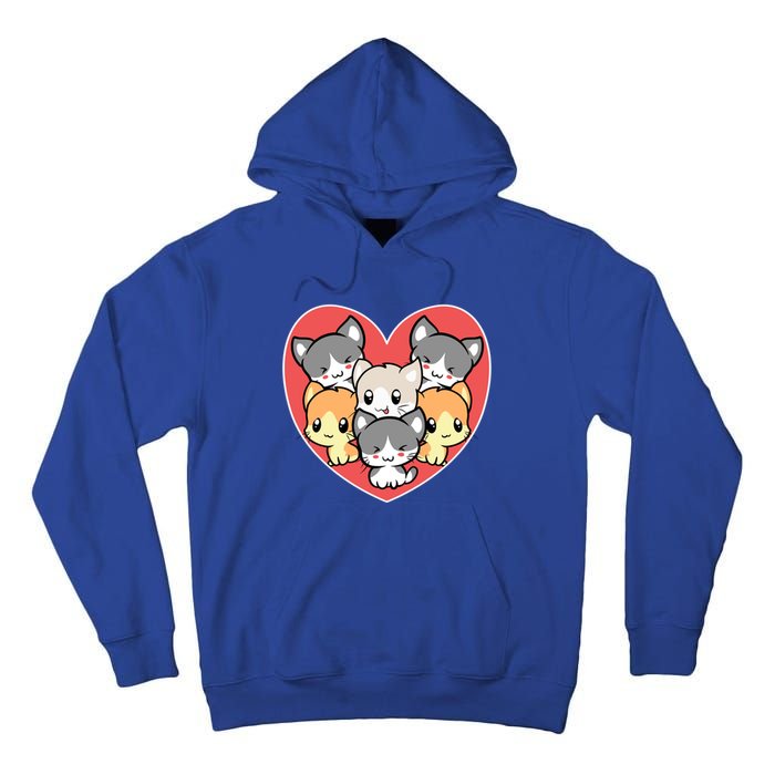 Cute Kitten Heart Shaped Design For Cat Lovers Meaningful Gift Tall Hoodie