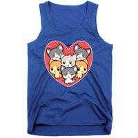 Cute Kitten Heart Shaped Design For Cat Lovers Meaningful Gift Tank Top