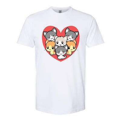 Cute Kitten Heart Shaped Design For Cat Lovers Meaningful Gift Softstyle CVC T-Shirt