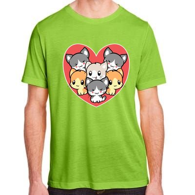 Cute Kitten Heart Shaped Design For Cat Lovers Gift Adult ChromaSoft Performance T-Shirt