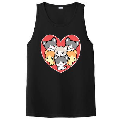 Cute Kitten Heart Shaped Design For Cat Lovers Gift PosiCharge Competitor Tank