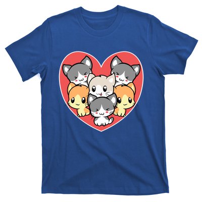 Cute Kitten Heart Shaped Design For Cat Lovers Gift T-Shirt