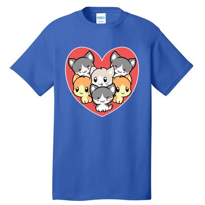 Cute Kitten Heart Shaped Design For Cat Lovers Gift Tall T-Shirt