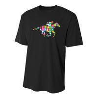 Cute Kentucky Horse Racing Silks Youth Performance Sprint T-Shirt