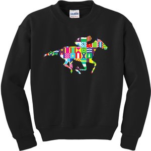 Cute Kentucky Horse Racing Silks Kids Sweatshirt