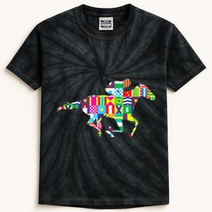 Cute Kentucky Horse Racing Silks Kids Tie-Dye T-Shirt