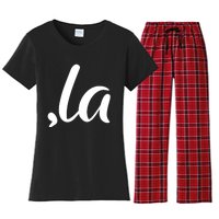 Cute Kamala Harris Comma La Women's Flannel Pajama Set