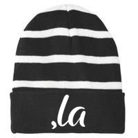 Cute Kamala Harris Comma La Striped Beanie with Solid Band