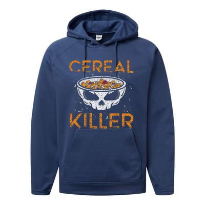 Cereal Killer Halloween Night Spooky Breakfast Milk Cereals Gift Performance Fleece Hoodie