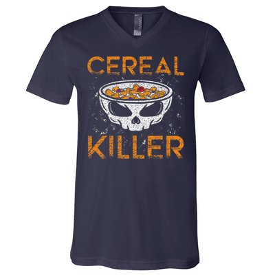 Cereal Killer Halloween Night Spooky Breakfast Milk Cereals Gift V-Neck T-Shirt