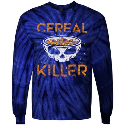 Cereal Killer Halloween Night Spooky Breakfast Milk Cereals Gift Tie-Dye Long Sleeve Shirt