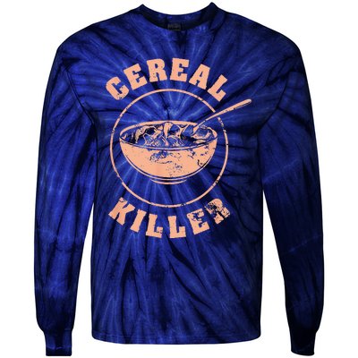 Cereal Killer Halloween Night Spooky Breakfast Milk Cereals Tie-Dye Long Sleeve Shirt