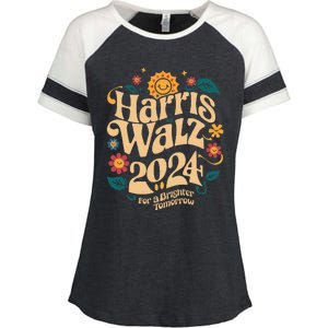 Cute Kamala Harris Tim Walz 2024 Enza Ladies Jersey Colorblock Tee