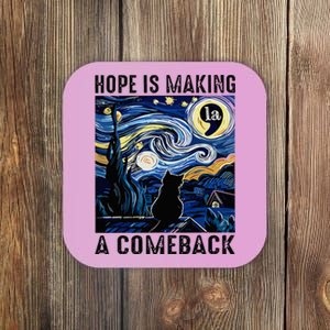 Cat Kamala Harris Hope Is Making A Comeback Starry Night Coaster