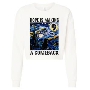 Cat Kamala Harris Hope Is Making A Comeback Starry Night Cropped Pullover Crew