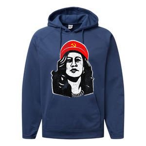 Communism Kamala Harris Sarcastic Kamunism Humor Performance Fleece Hoodie