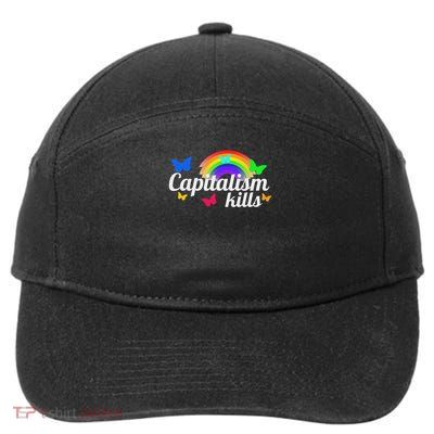 Capitalism Kills Ironic Anti Capitalist 7-Panel Snapback Hat