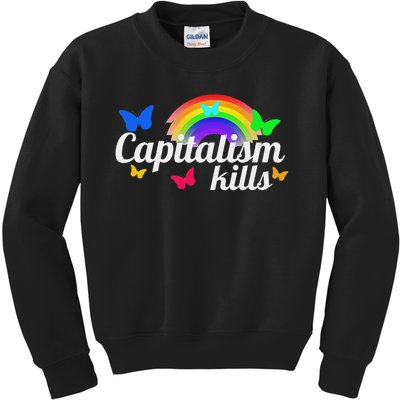 Capitalism Kills Ironic Anti Capitalist Kids Sweatshirt