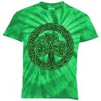 Celtic Knot Irish Shamrock 3Leaf Clover St Pats Day Kids Tie-Dye T-Shirt