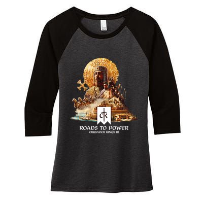 Crusader Kings Iii Roads To Power Women's Tri-Blend 3/4-Sleeve Raglan Shirt