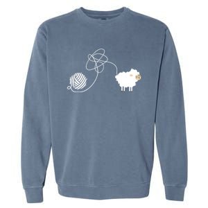 Crochet Knitter I Knitting Lover I Crocheting Sheep Great Gift Garment-Dyed Sweatshirt