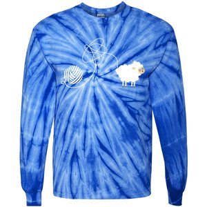 Crochet Knitter I Knitting Lover I Crocheting Sheep Great Gift Tie-Dye Long Sleeve Shirt