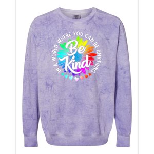 Choose Kindness In A World Where You Can Be Anything Be Kind Cute Daisy Flower R Colorblast Crewneck Sweatshirt