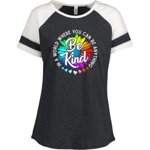 Choose Kindness In A World Where You Can Be Anything Be Kind Cute Daisy Flower R Enza Ladies Jersey Colorblock Tee