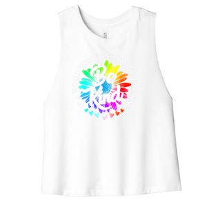 Choose Kindness In A World Where You Can Be Anything Be Kind Cute Daisy Flower R Women's Racerback Cropped Tank