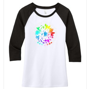 Choose Kindness In A World Where You Can Be Anything Be Kind Cute Daisy Flower R Women's Tri-Blend 3/4-Sleeve Raglan Shirt