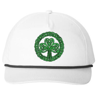 Celtic Knot Irish Shamrock 3-Leaf Clover St Pats Day Snapback Five-Panel Rope Hat