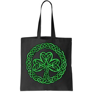 Celtic Knot Irish Shamrock 3-Leaf Clover St Pats Day Tote Bag