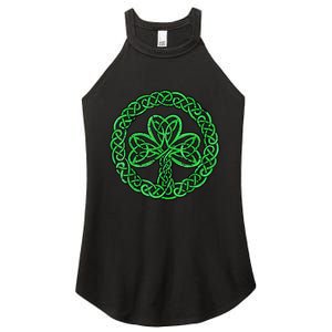 Celtic Knot Irish Shamrock 3-Leaf Clover St Pats Day Women’s Perfect Tri Rocker Tank