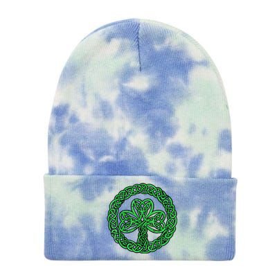 Celtic Knot Irish Shamrock 3-Leaf Clover St Pats Day Tie Dye 12in Knit Beanie