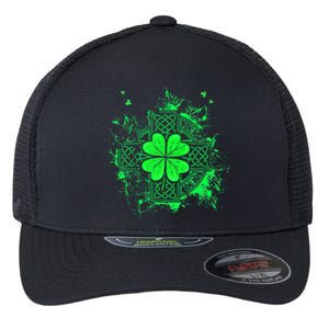 Celtic Knot Irish Shamrock Three Leaf Clover St Patricks Day Flexfit Unipanel Trucker Cap