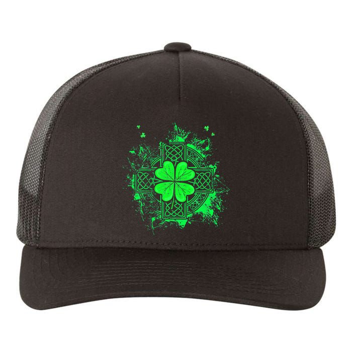 Celtic Knot Irish Shamrock Three Leaf Clover St Patricks Day Yupoong Adult 5-Panel Trucker Hat