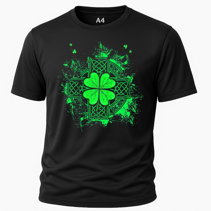 Celtic Knot Irish Shamrock Three Leaf Clover St Patricks Day Cooling Performance Crew T-Shirt