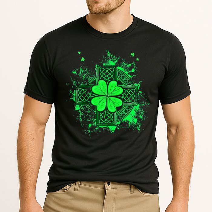 Celtic Knot Irish Shamrock Three Leaf Clover St Patricks Day Cooling Performance Crew T-Shirt