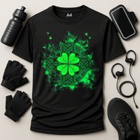 Celtic Knot Irish Shamrock Three Leaf Clover St Patricks Day Cooling Performance Crew T-Shirt