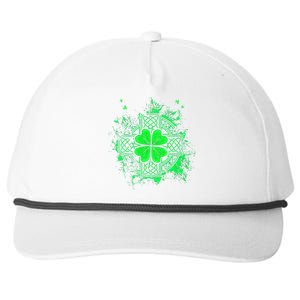 Celtic Knot Irish Shamrock Three Leaf Clover St Patricks Day Snapback Five-Panel Rope Hat