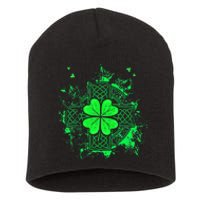 Celtic Knot Irish Shamrock Three Leaf Clover St Patricks Day Short Acrylic Beanie