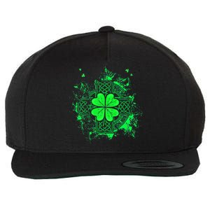 Celtic Knot Irish Shamrock Three Leaf Clover St Patricks Day Wool Snapback Cap