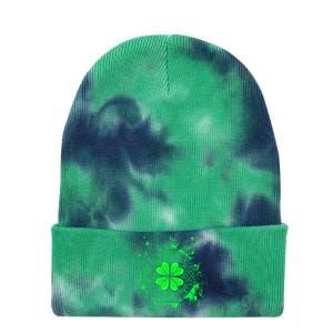 Celtic Knot Irish Shamrock Three Leaf Clover St Patricks Day Tie Dye 12in Knit Beanie