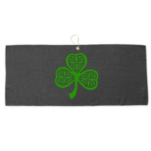 Celtic Knot Irish Shamrock Leaf Clover St Pats Day Large Microfiber Waffle Golf Towel