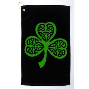 Celtic Knot Irish Shamrock Leaf Clover St Pats Day Platinum Collection Golf Towel