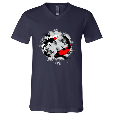 Cool Kawaii Japan Anime Koi Fish V-Neck T-Shirt