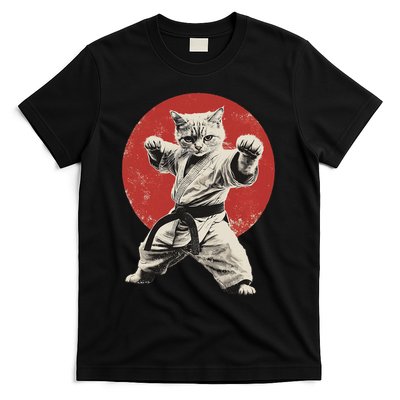 Cat Karate Judo Japan Japanese Flag Funny T-Shirt