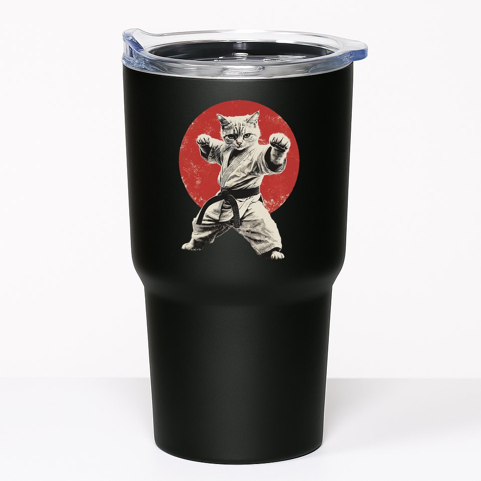 Cat Karate Judo Japan Japanese Flag Funny Tumbler