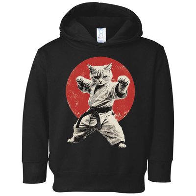 Cat Karate Judo Japan Japanese Flag Funny Toddler Hoodie