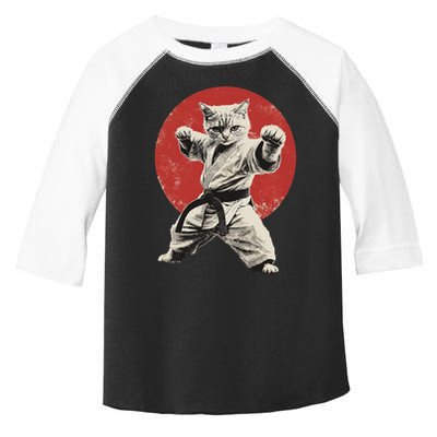 Cat Karate Judo Japan Japanese Flag Funny Toddler Fine Jersey T-Shirt